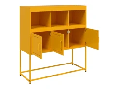 Aparador acero amarillo mostaza 100,5x39x107 cm