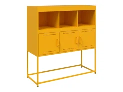 Aparador acero amarillo mostaza 100,5x39x107 cm