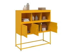 Aparador acero amarillo mostaza 100,5x39x107 cm