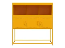 Aparador acero amarillo mostaza 100,5x39x107 cm