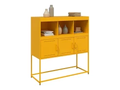 Aparador acero amarillo mostaza 100,5x39x107 cm