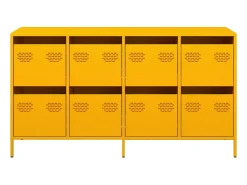 Aparador acero laminado en frío amarillo mostaza 135x39x73,5 cm
