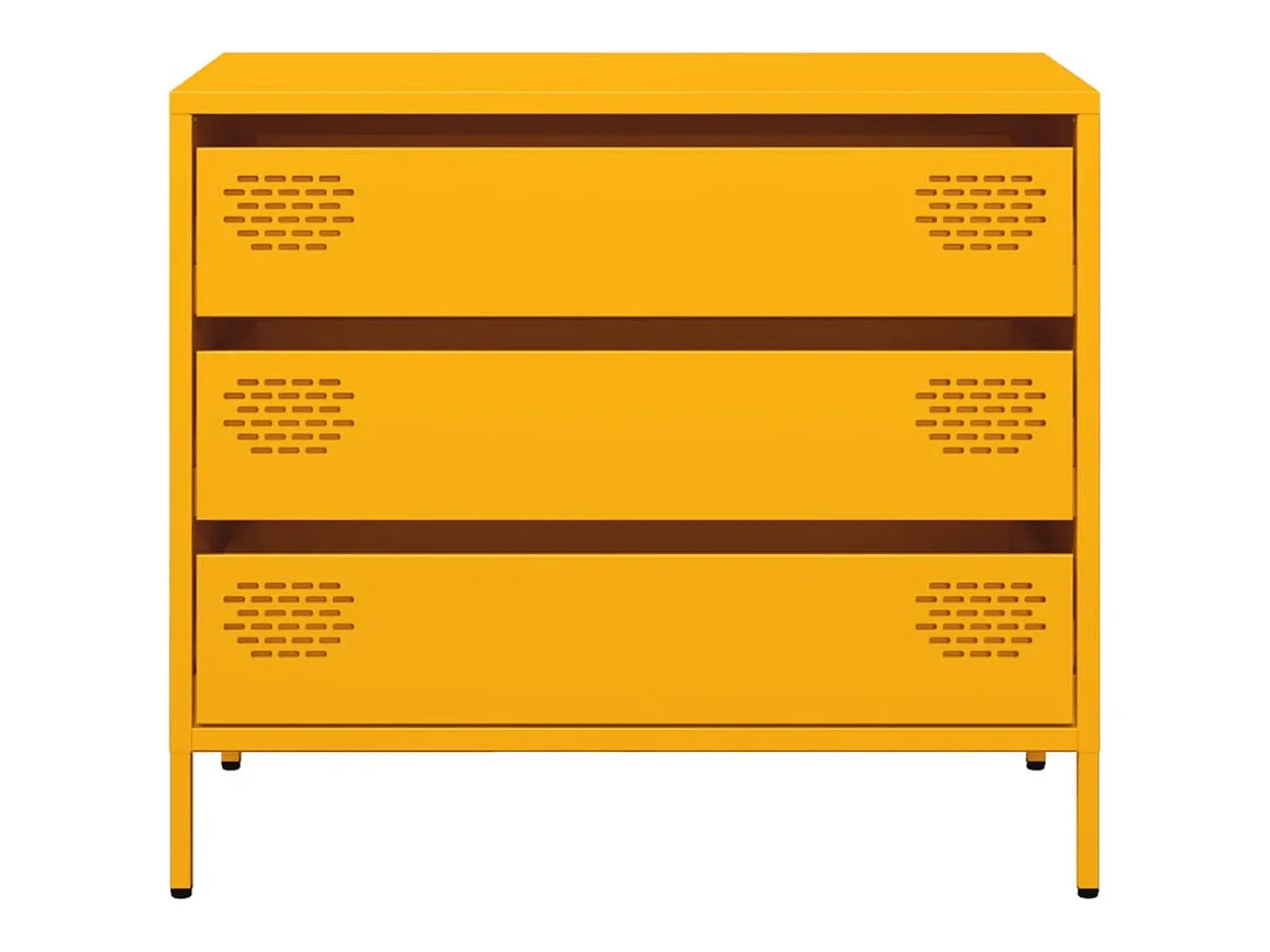 Aparador acero laminado en frío amarillo mostaza 68x39x58,5 cm