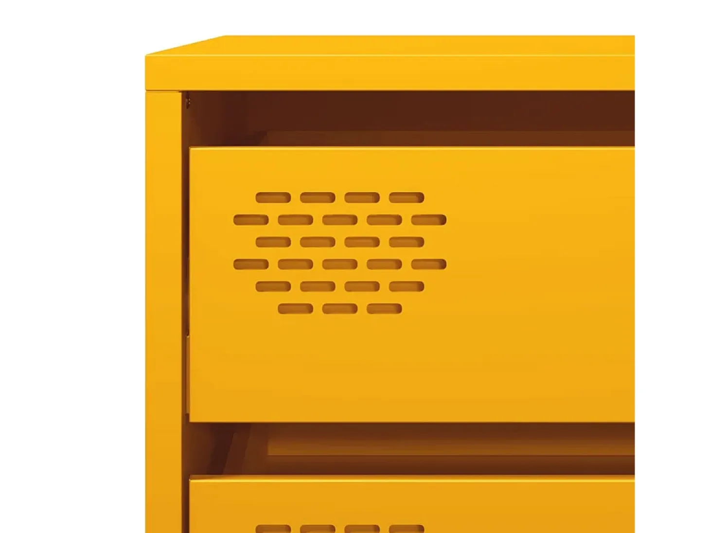Aparador acero laminado en frío amarillo mostaza 68x39x58,5 cm