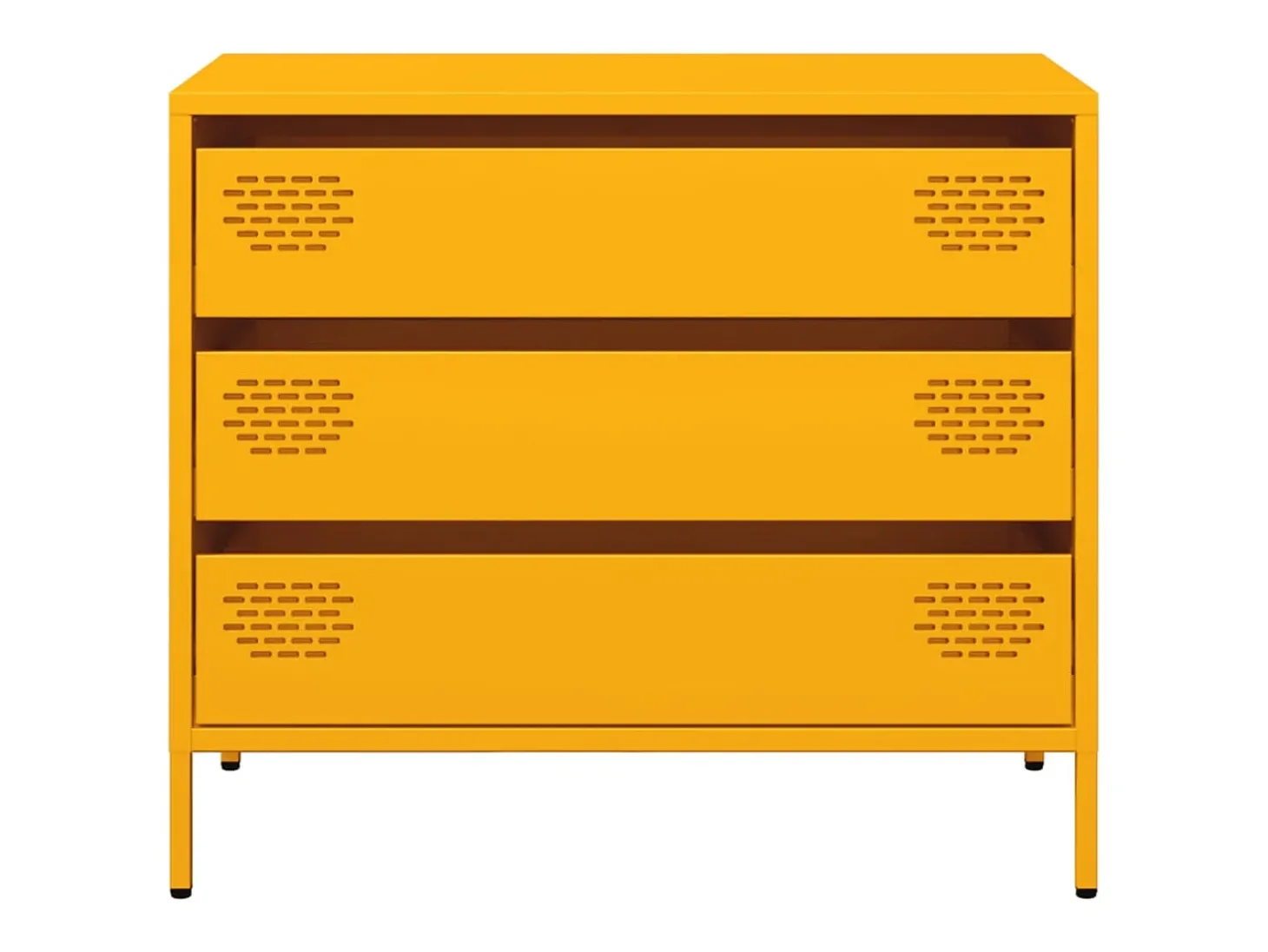 Aparador acero laminado en frío amarillo mostaza 68x39x58,5 cm