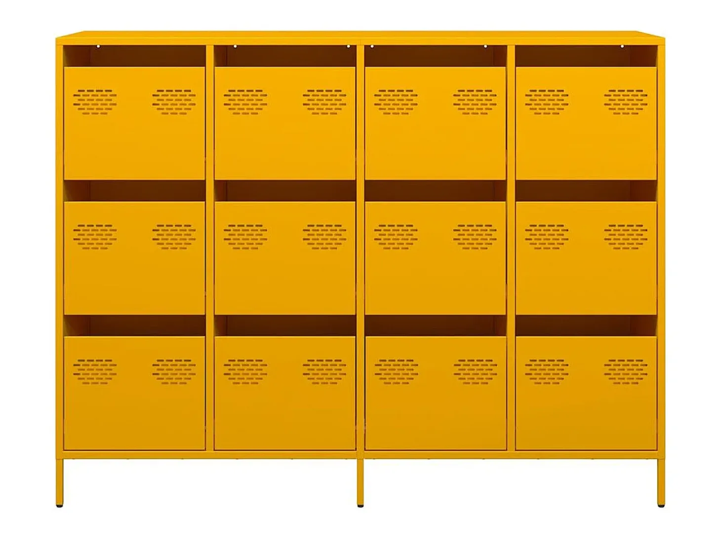 Aparador acero laminado en frío amarillo mostaza 135x39x103,5cm