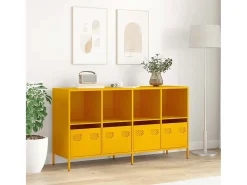 Aparador acero laminado en frío amarillo mostaza 135x39x73,5 cm