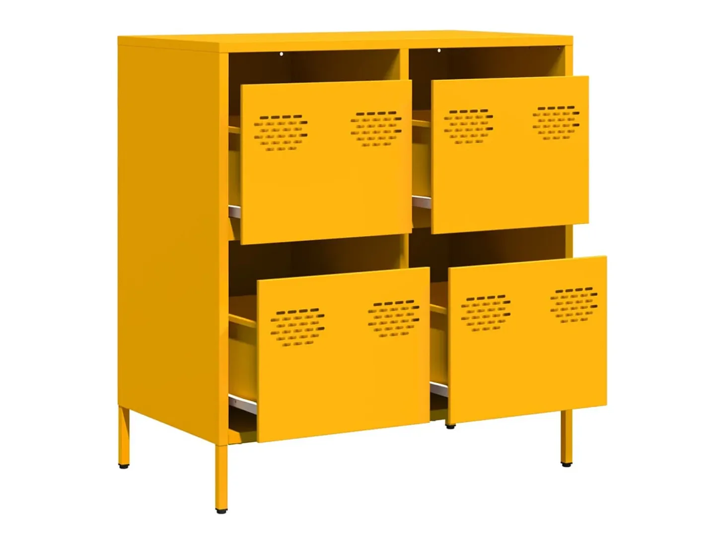 Aparador acero laminado en frío amarillo mostaza 68x39x73,5 cm