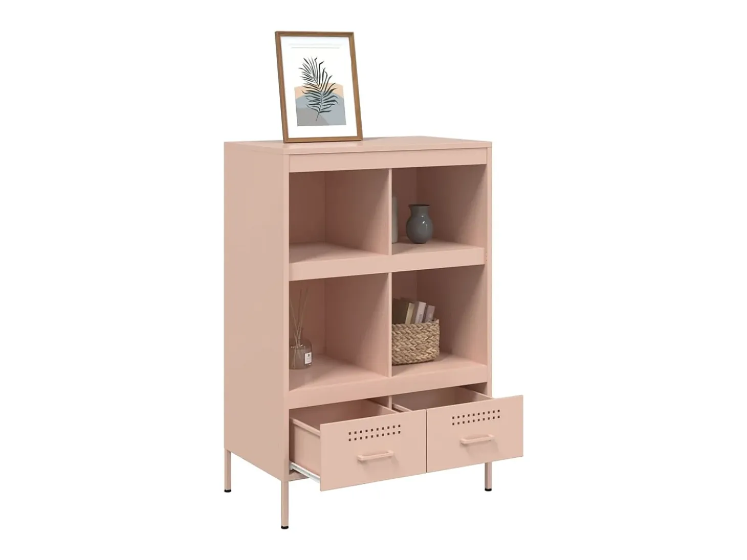 Aparador acero rosa 68x39x101,5 cm