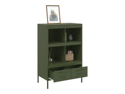 Aparador acero verde oliva 68x39x101,5 cm