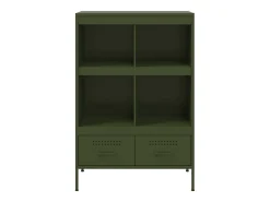 Aparador acero verde oliva 68x39x101,5 cm