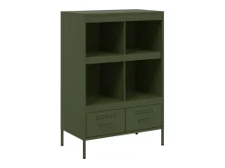 Aparador acero verde oliva 68x39x101,5 cm