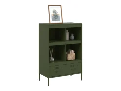Aparador acero verde oliva 68x39x101,5 cm