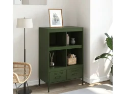 Aparador acero verde oliva 68x39x101,5 cm