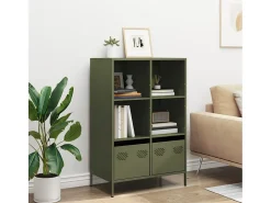 Aparador acero verde oliva 68x39x103,5 cm