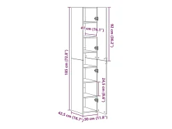 Aparador alto 2 pcs Roble artesanal 30 x 42,5 x 185 cm