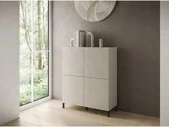 Aparador alto 4 puertas 90x35x110 cm Solaria cachemira