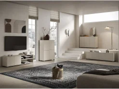 Aparador alto 4 puertas 90x35x120 cm Lumina cachemira