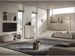 Aparador alto 4 puertas 90x35x120 cm Lumina cachemira
