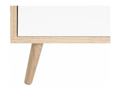Aparador alto - roble Sonoma, blanco, gris y azul - 103 x 40 x 139 cm