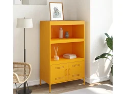 Aparador alto amarillo mostaza 68x39x113 cm acero