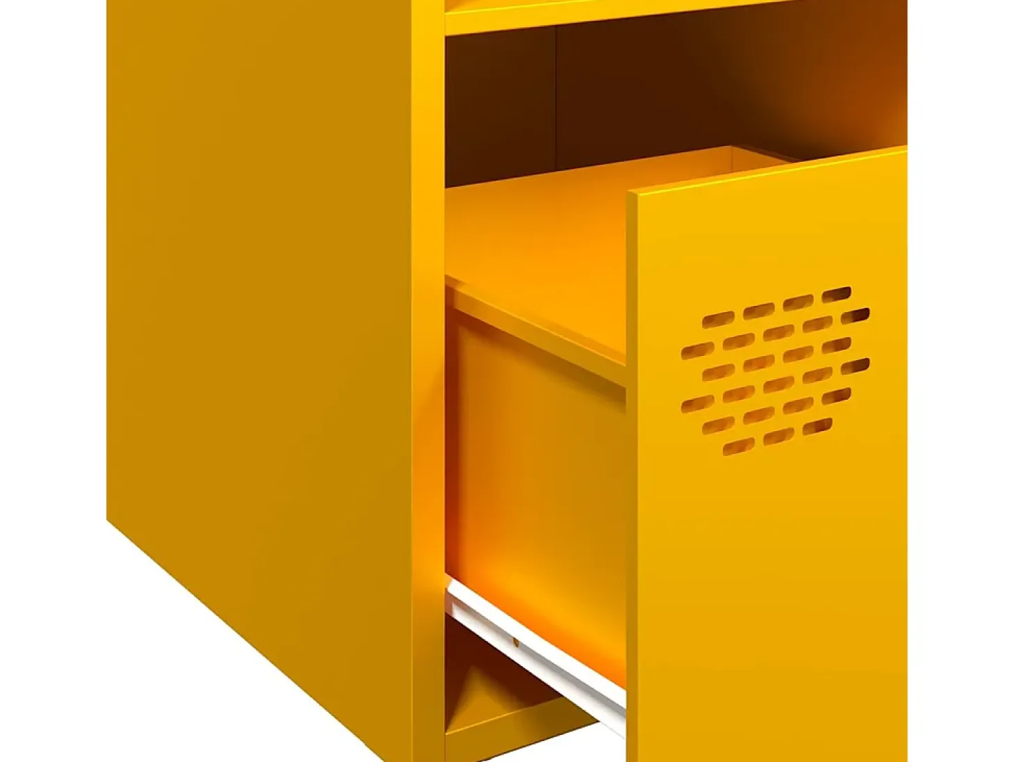 Aparador alto amarillo mostaza 35x39x103,5 cm acero