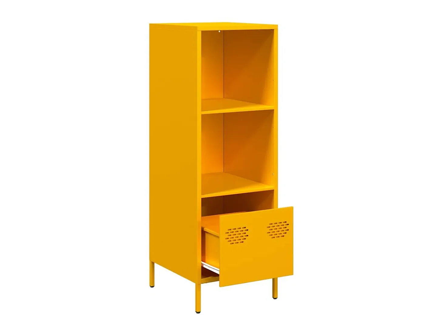 Aparador alto amarillo mostaza 35x39x103,5 cm acero