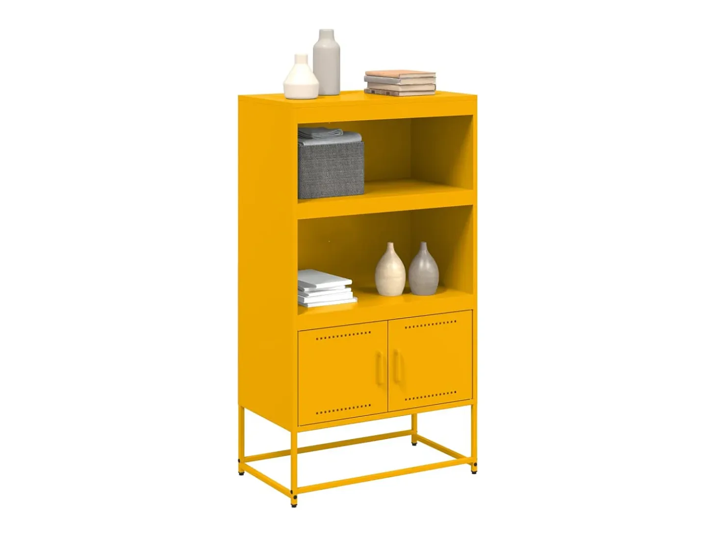 Aparador alto amarillo mostaza 68,5x38,5x123,5 cm acero