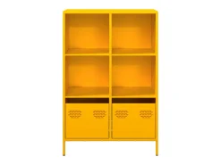 Aparador alto amarillo mostaza 68x39x103,5 cm acero