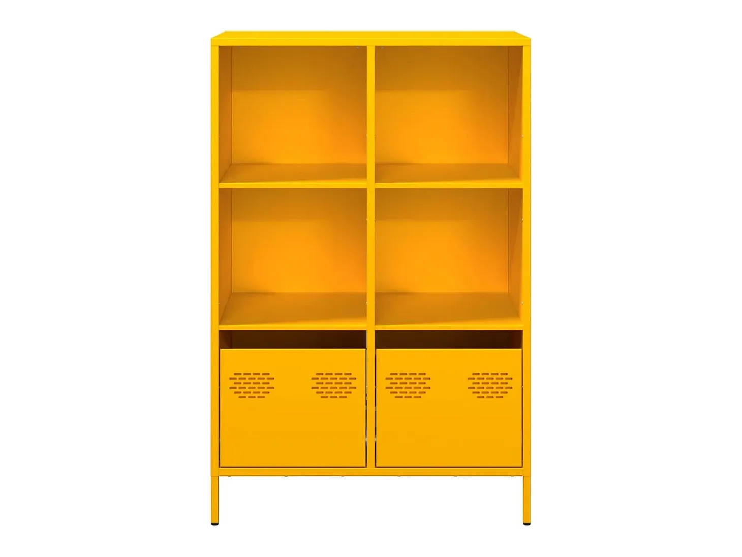 Aparador alto amarillo mostaza 68x39x103,5 cm acero