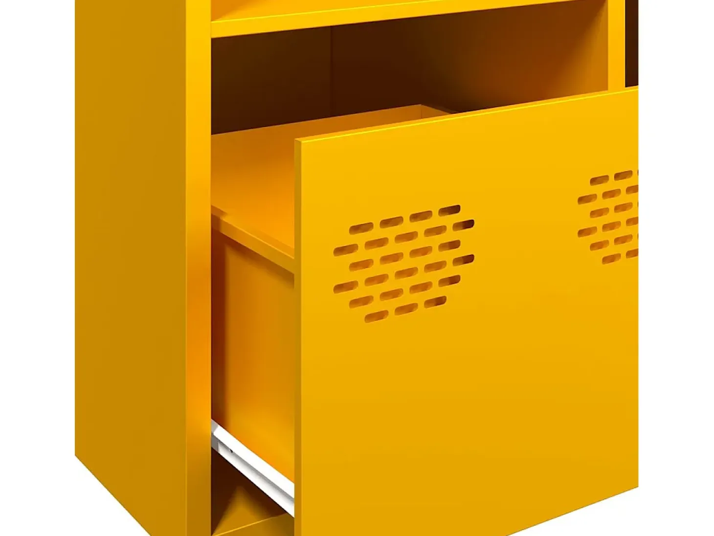 Aparador alto amarillo mostaza 68x39x103,5 cm acero