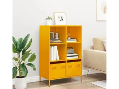 Aparador alto amarillo mostaza 68x39x103,5 cm acero
