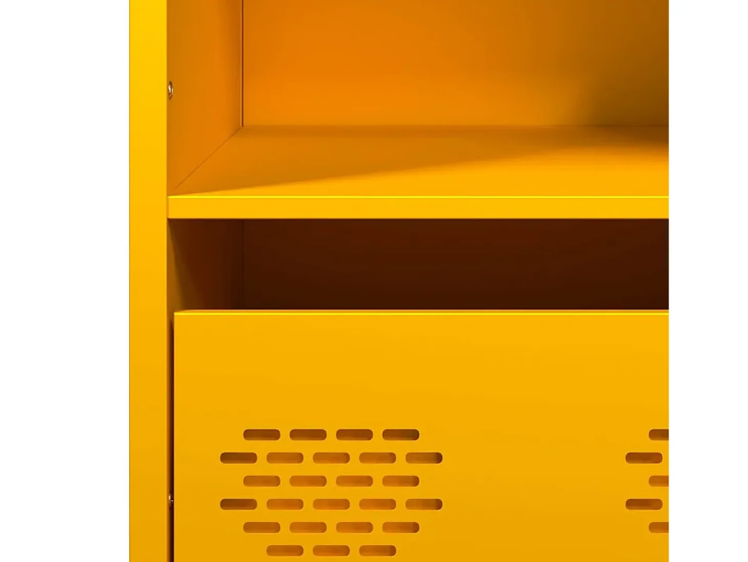 Aparador alto amarillo mostaza 68x39x103,5 cm acero