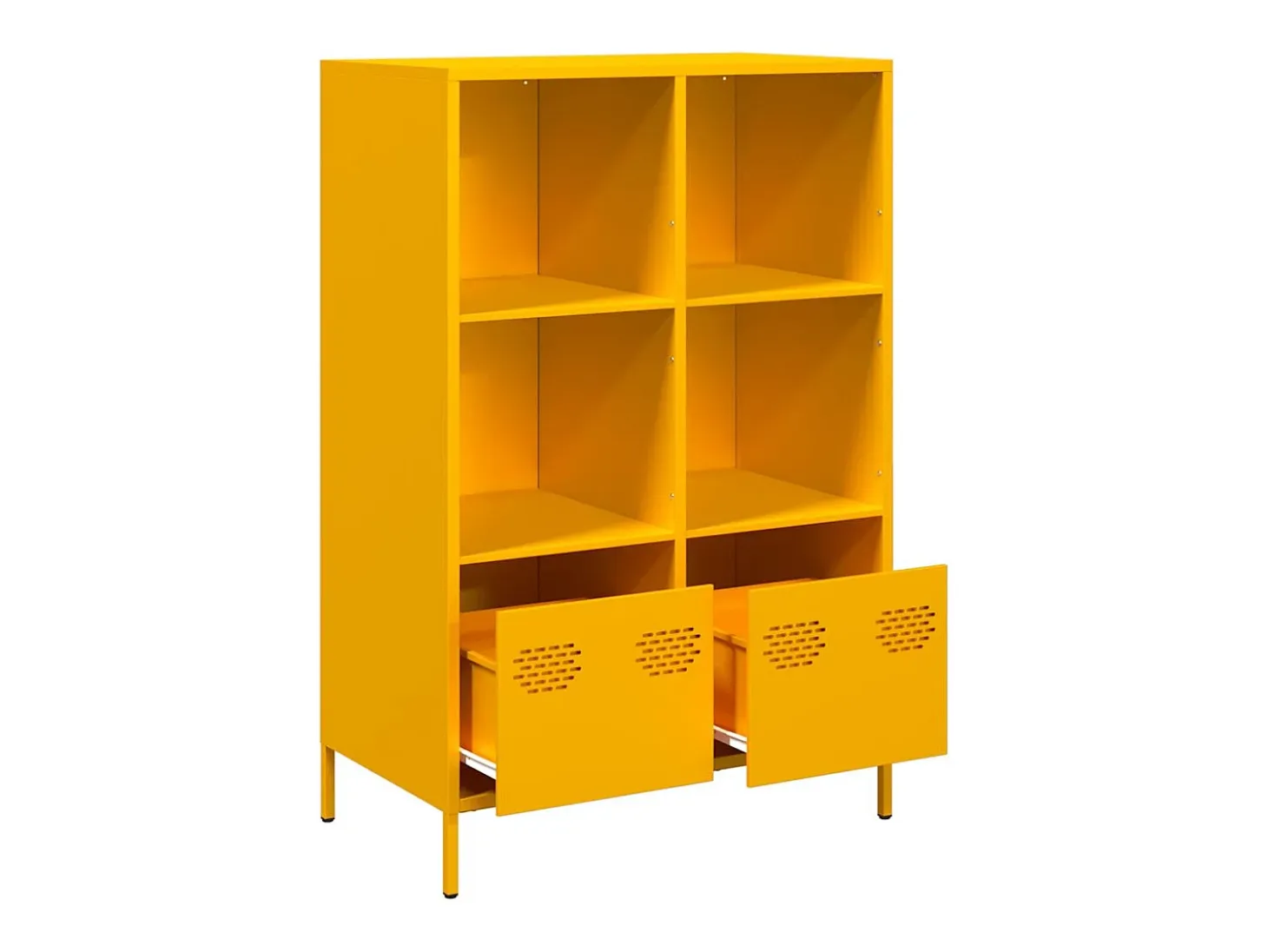 Aparador alto amarillo mostaza 68x39x103,5 cm acero