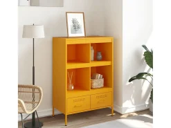 Aparador alto amarillo mostaza 68x39x101,5 cm acero