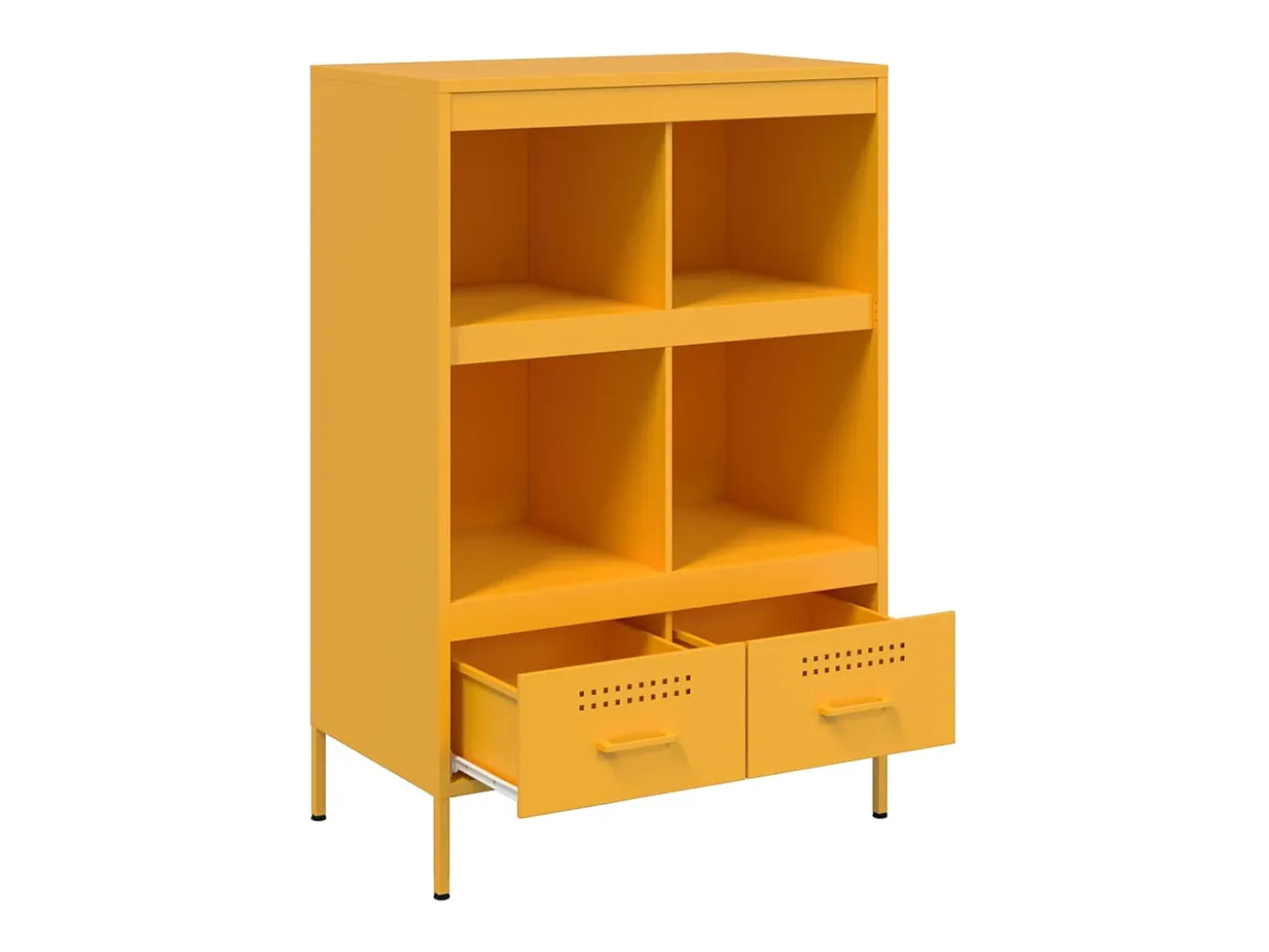 Aparador alto amarillo mostaza 68x39x101,5 cm acero