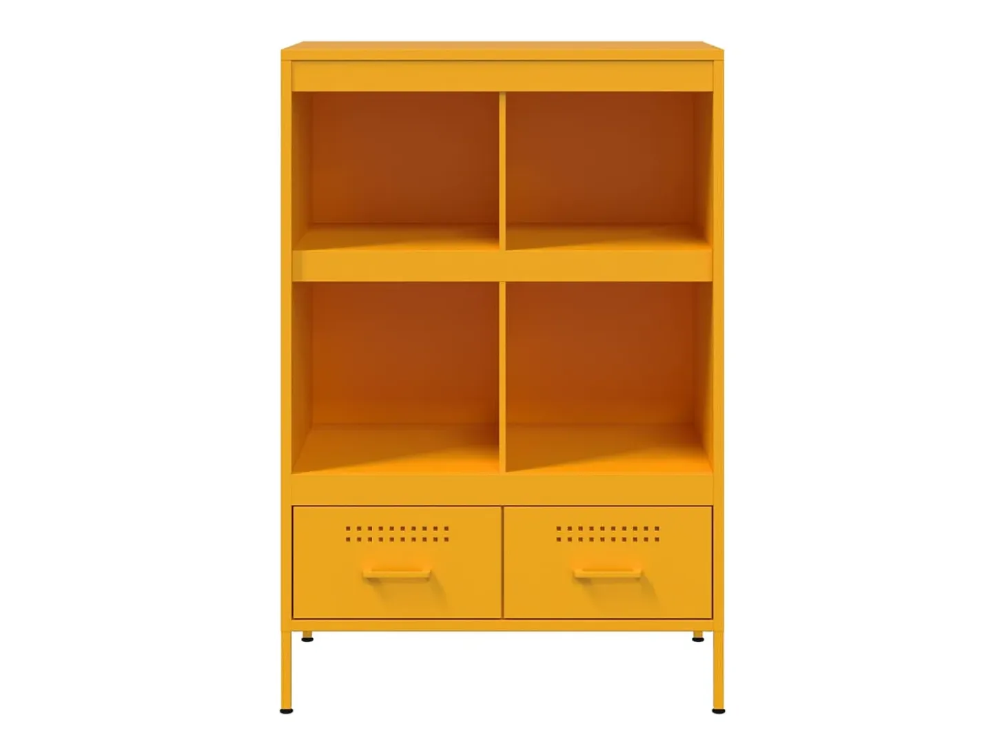 Aparador alto amarillo mostaza 68x39x101,5 cm acero