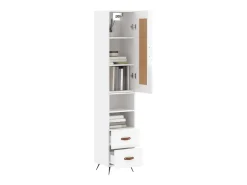 Aparador alto Blanco brillo 34,5x34x180 cm Madera de ingeniería