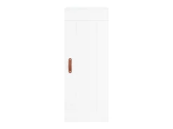 Aparador alto Blanco brillo 34,5x34x180 cm Madera de ingeniería