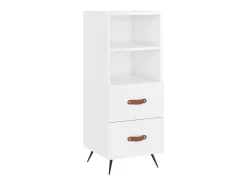 Aparador alto Blanco brillo 34,5x34x180 cm Madera de ingeniería