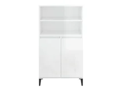 Aparador alto Blanco brillo 60x36x110 cm Madera de ingeniería