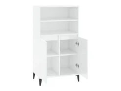 Aparador alto Blanco brillo 60x36x110 cm Madera de ingeniería