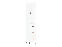 Aparador alto Blanco brillo 34,5x34x180 cm Madera de ingeniería
