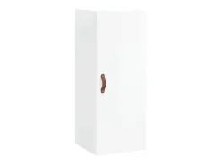 Aparador alto Blanco brillo 34,5x34x180 cm Madera de ingeniería