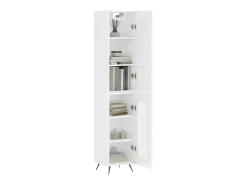 Aparador alto Blanco brillo 34,5x34x180 cm Madera de ingeniería