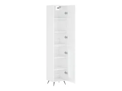 Aparador alto Blanco brillo 34,5x34x180 cm Madera de ingeniería