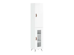 Aparador alto Blanco brillo 34,5x34x180 cm Madera de ingeniería