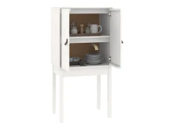 Aparador alto Blanco 60x40x120 cm Madera maciza de pino