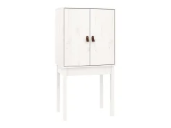 Aparador alto Blanco 60x40x120 cm Madera maciza de pino
