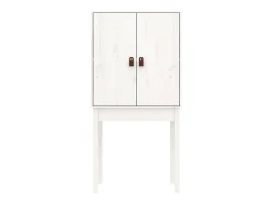 Aparador alto Blanco 60x40x120 cm Madera maciza de pino